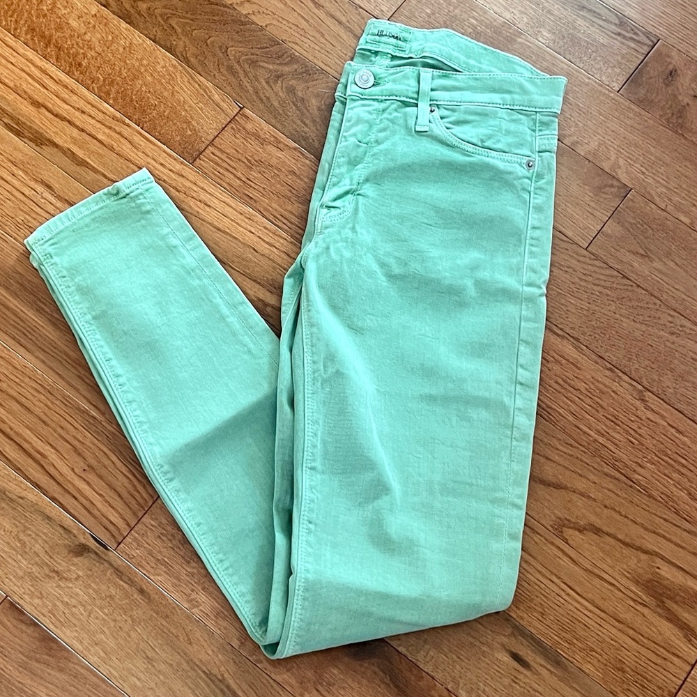 Hudson USA Mint Green Jeans Stretch Low-Rise Designer Denim Spring  Size 27 - Picture 3 of 9